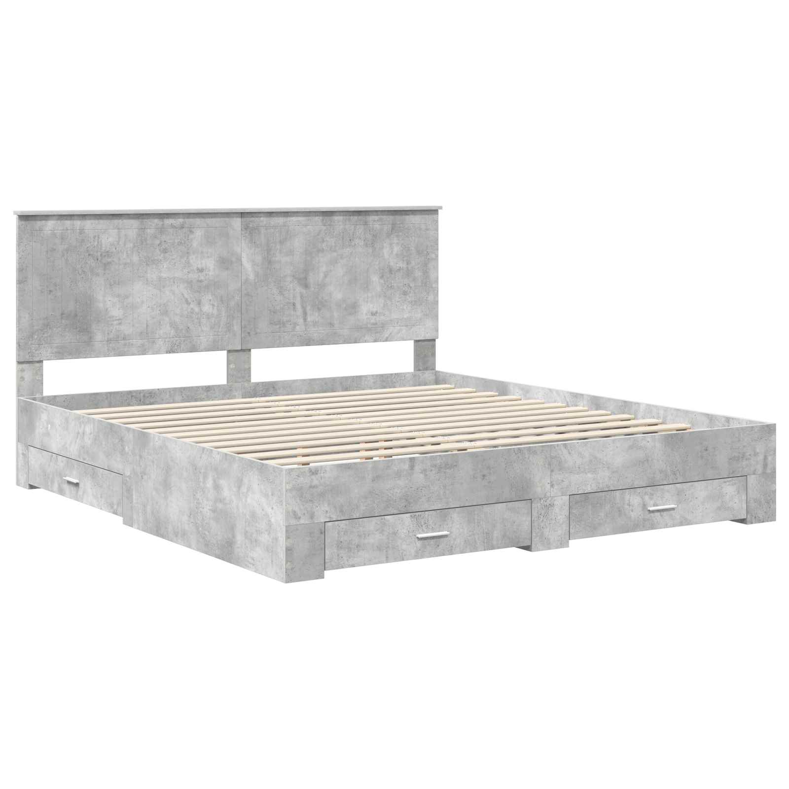 Struttura del letto con testiera Grigio cemento 180 x 200 cm | homemem39
