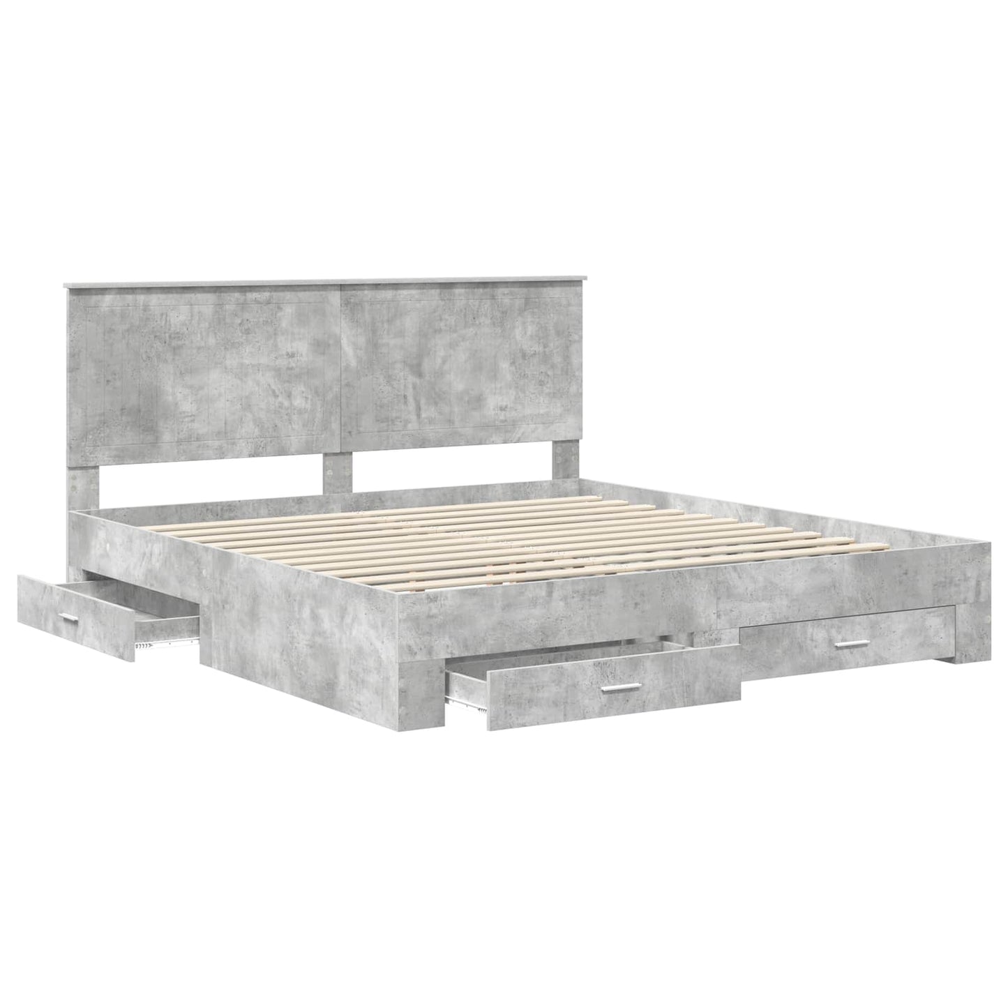 Struttura del letto con testiera Grigio cemento 180 x 200 cm | homemem39