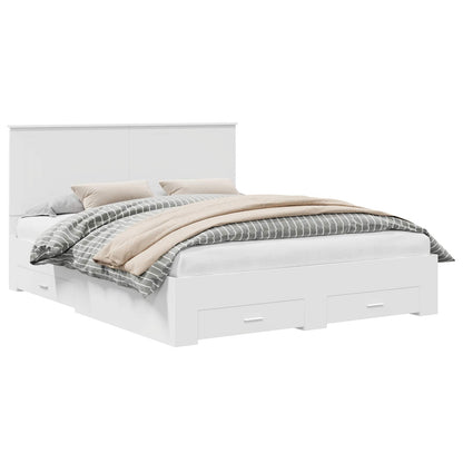 Struttura del letto Bianco 160 x 200 cm Legno multistrato | homemem39