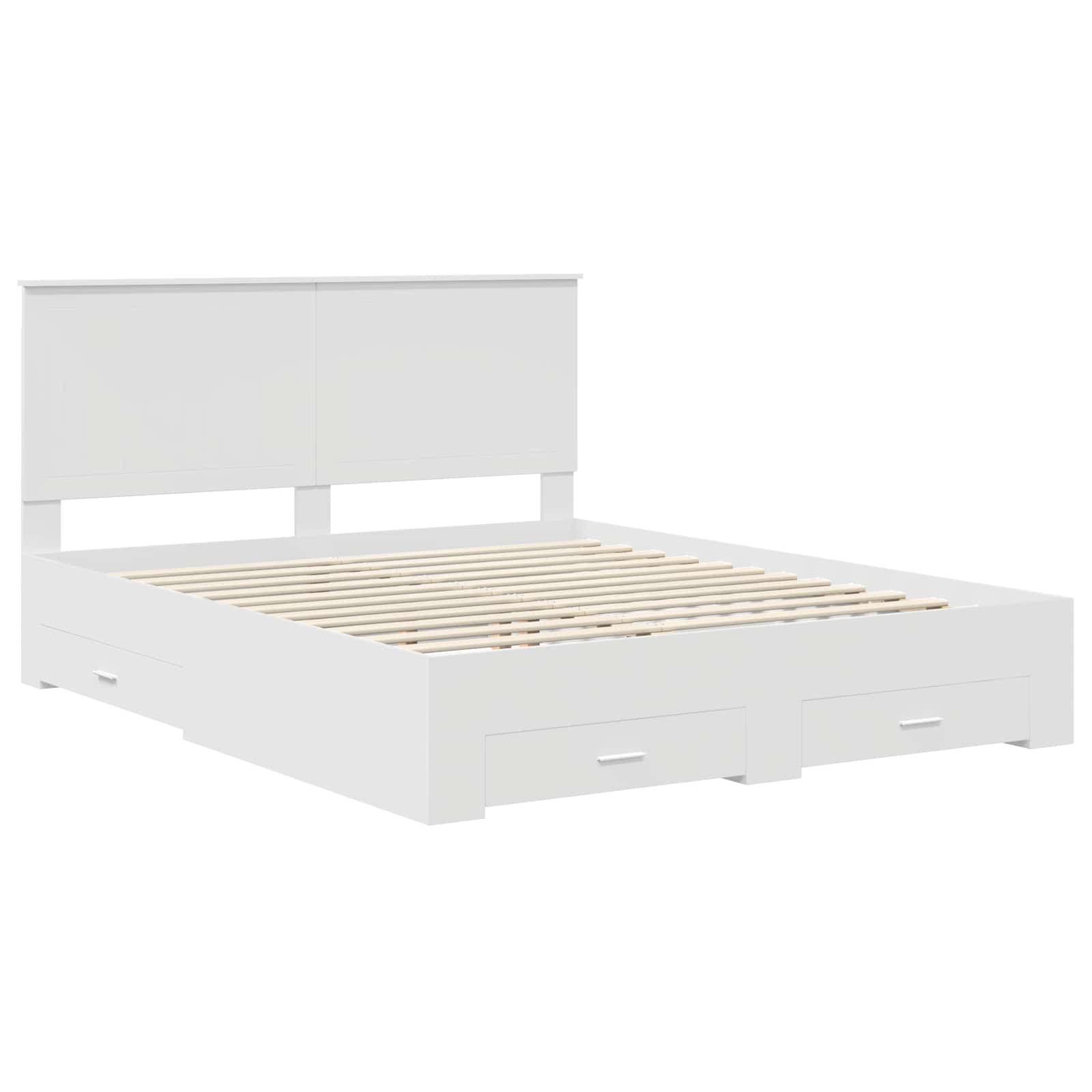 Struttura del letto Bianco 160 x 200 cm Legno multistrato | homemem39