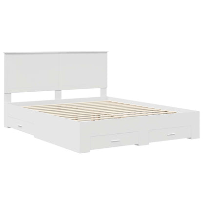 Struttura del letto Bianco 160 x 200 cm Legno multistrato | homemem39