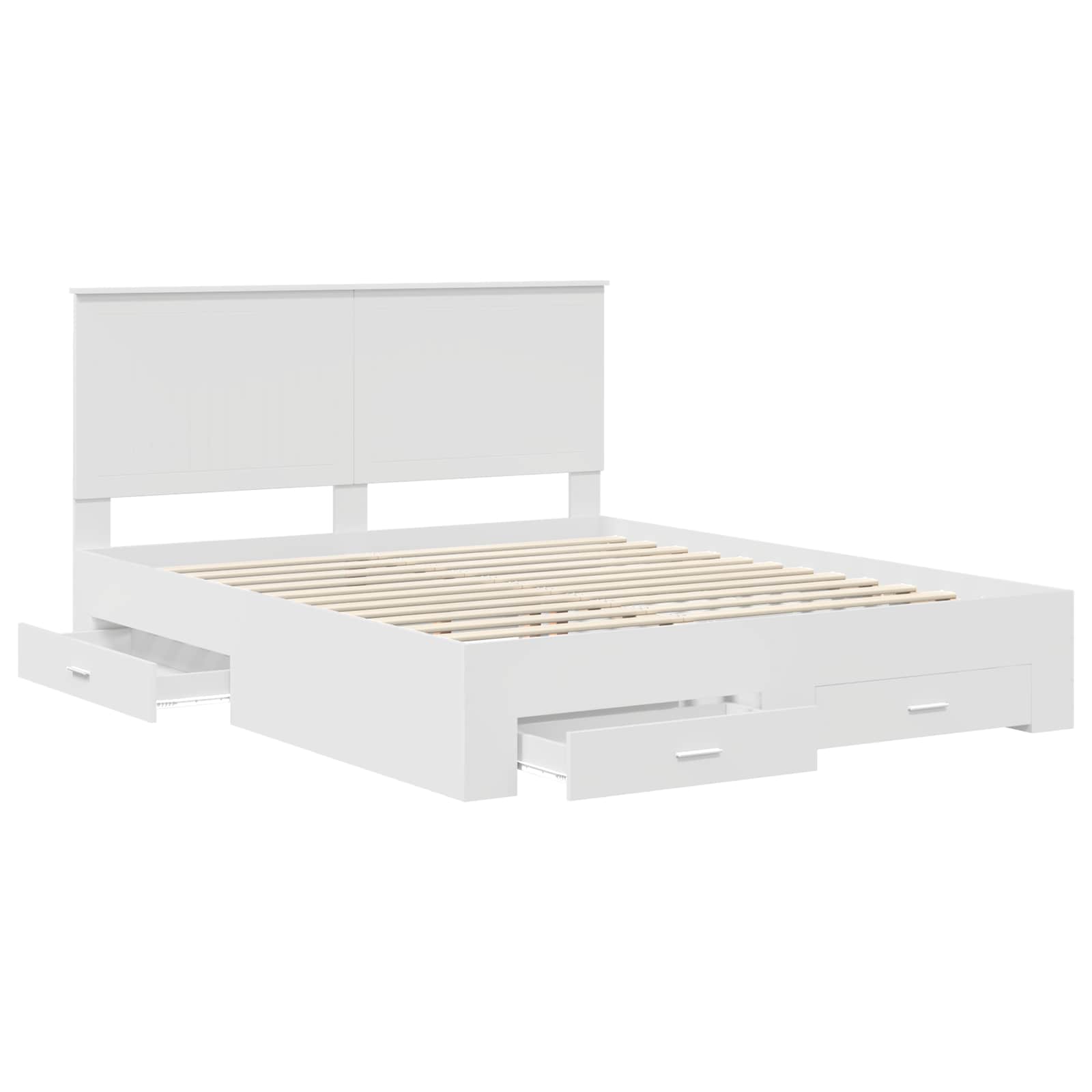 Struttura del letto Bianco 160 x 200 cm Legno multistrato | homemem39