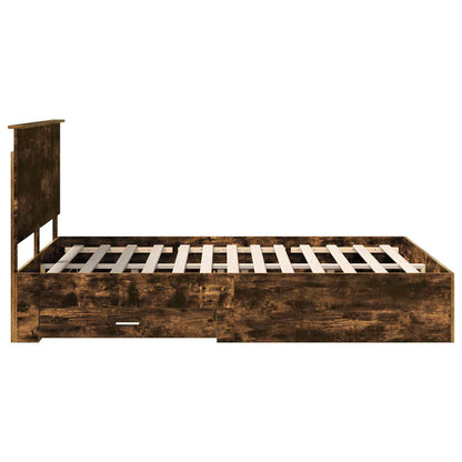 Struttura del letto Rovere fumé 150 x 200 cm Legno multistrato | homemem39