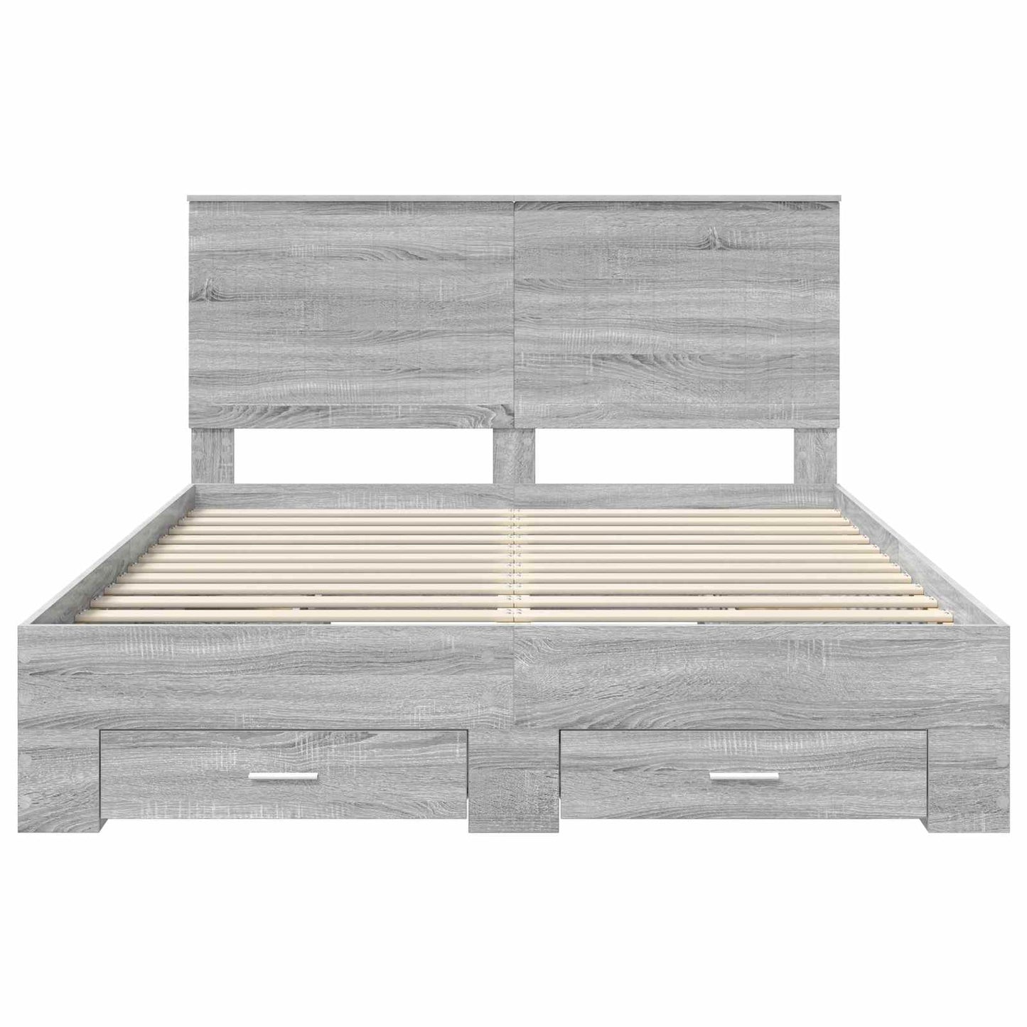 Struttura del letto con testiera Grigio Sonoma 150 x 200 cm | homemem39