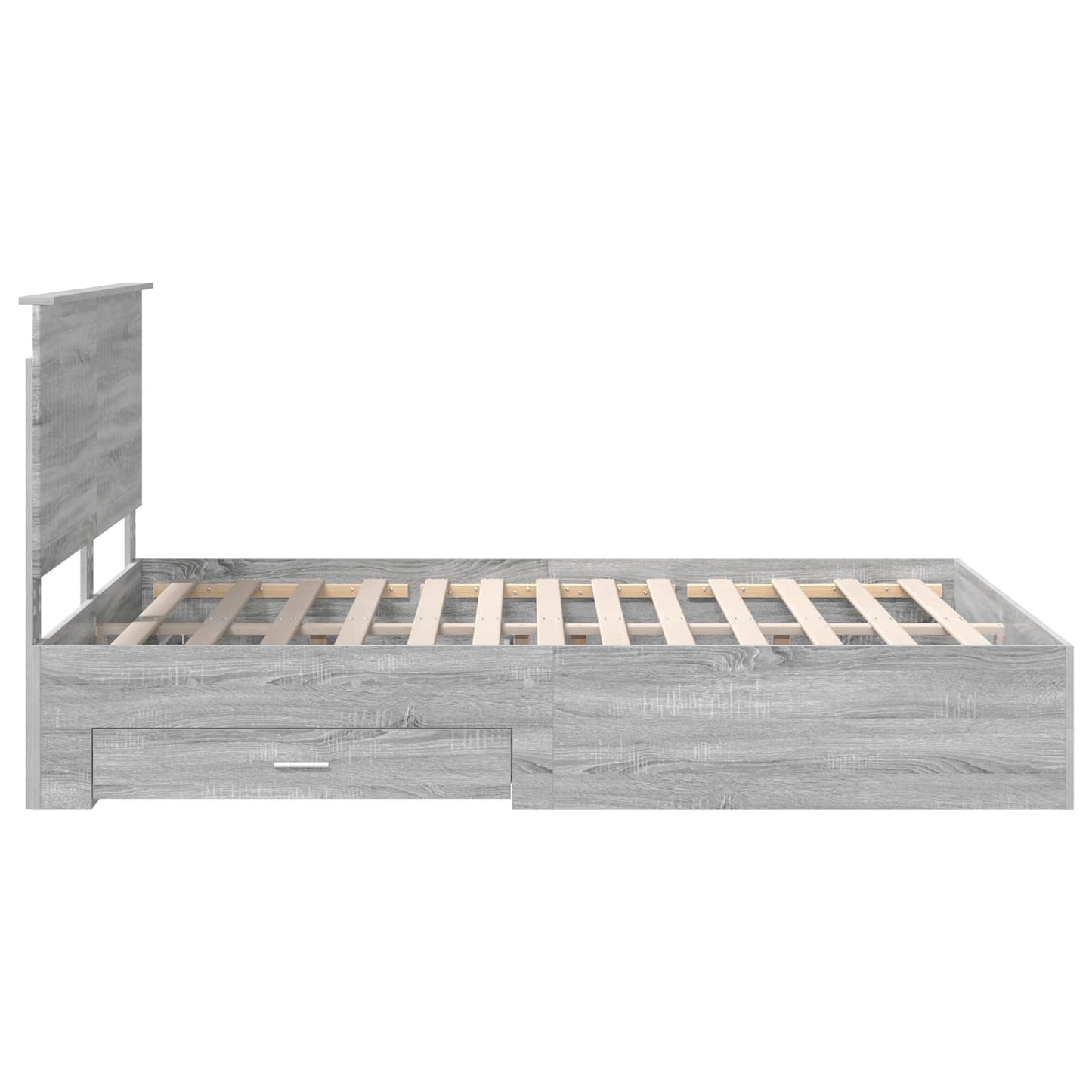 Struttura del letto con testiera Grigio Sonoma 150 x 200 cm | homemem39