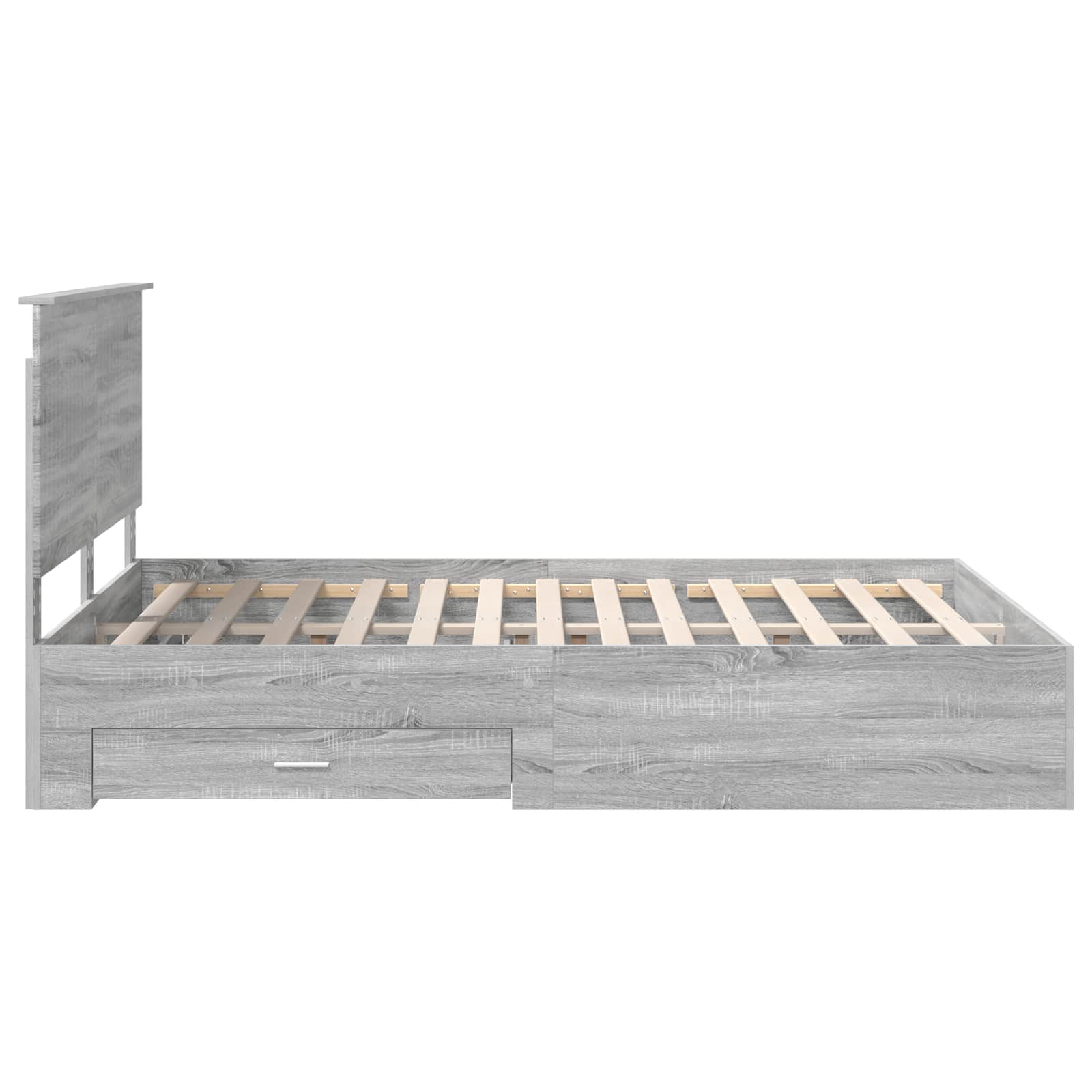 Struttura del letto con testiera Grigio Sonoma 150 x 200 cm | homemem39