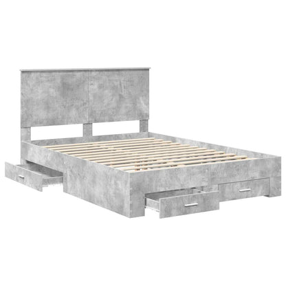 Struttura del letto con testiera Grigio cemento 140 x 200 cm | homemem39