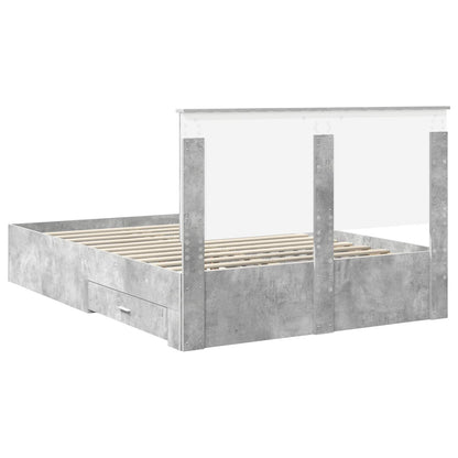 Struttura del letto con testiera Grigio cemento 140 x 200 cm | homemem39