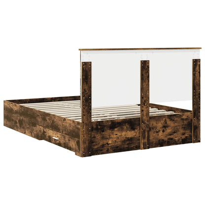 Struttura del letto Rovere fumé 140 x 200 cm Legno multistrato | homemem39