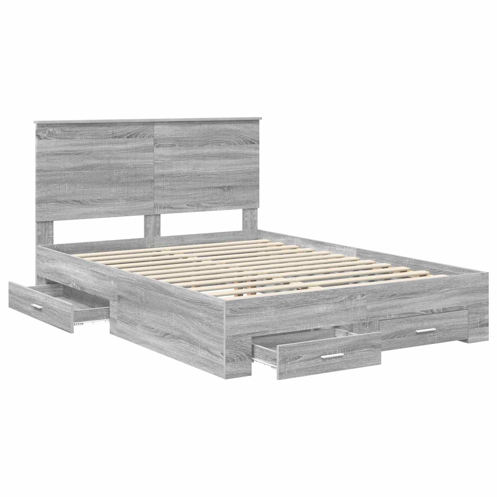 Struttura del letto con testiera Grigio Sonoma 140 x 200 cm | homemem39