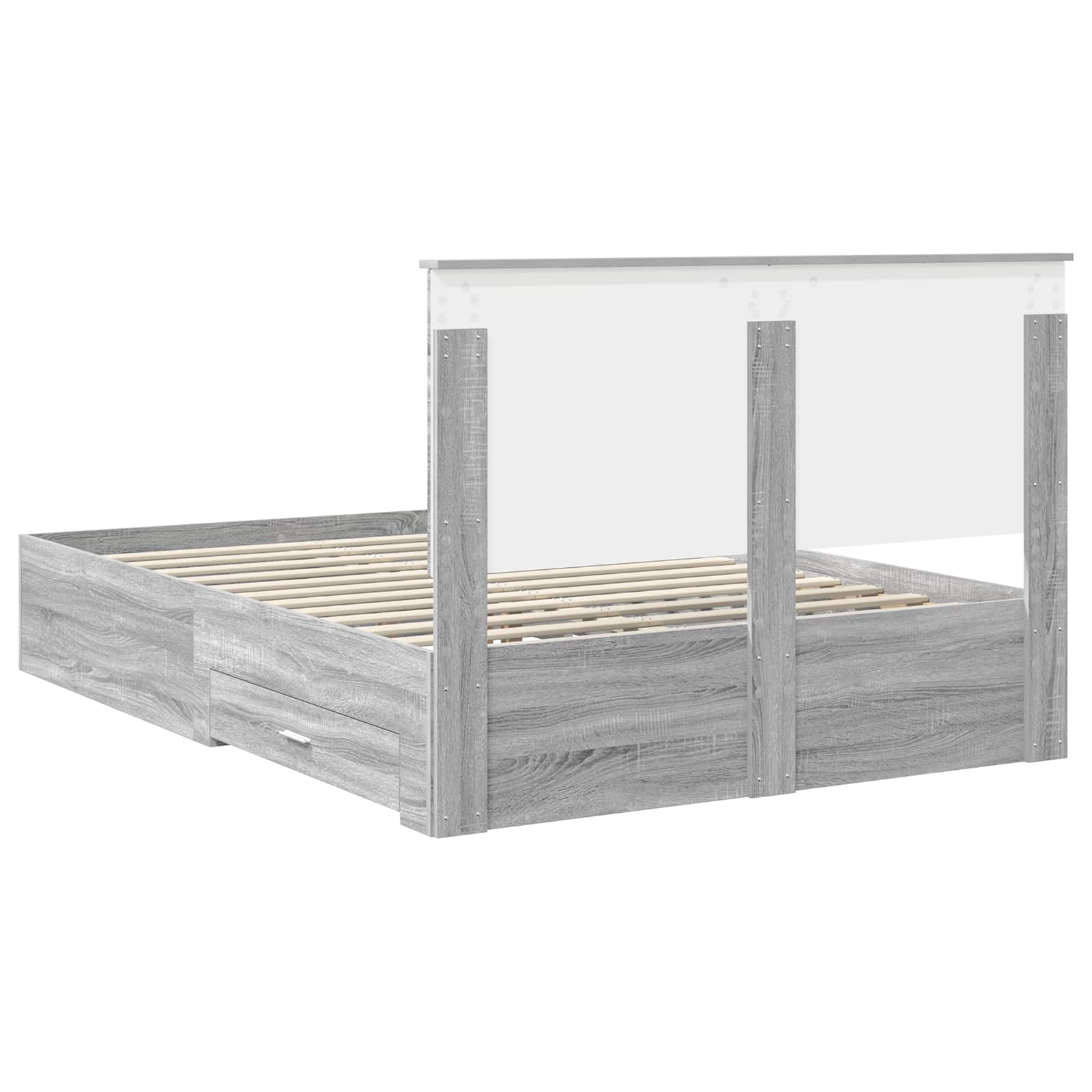 Struttura del letto con testiera Grigio Sonoma 140 x 200 cm | homemem39