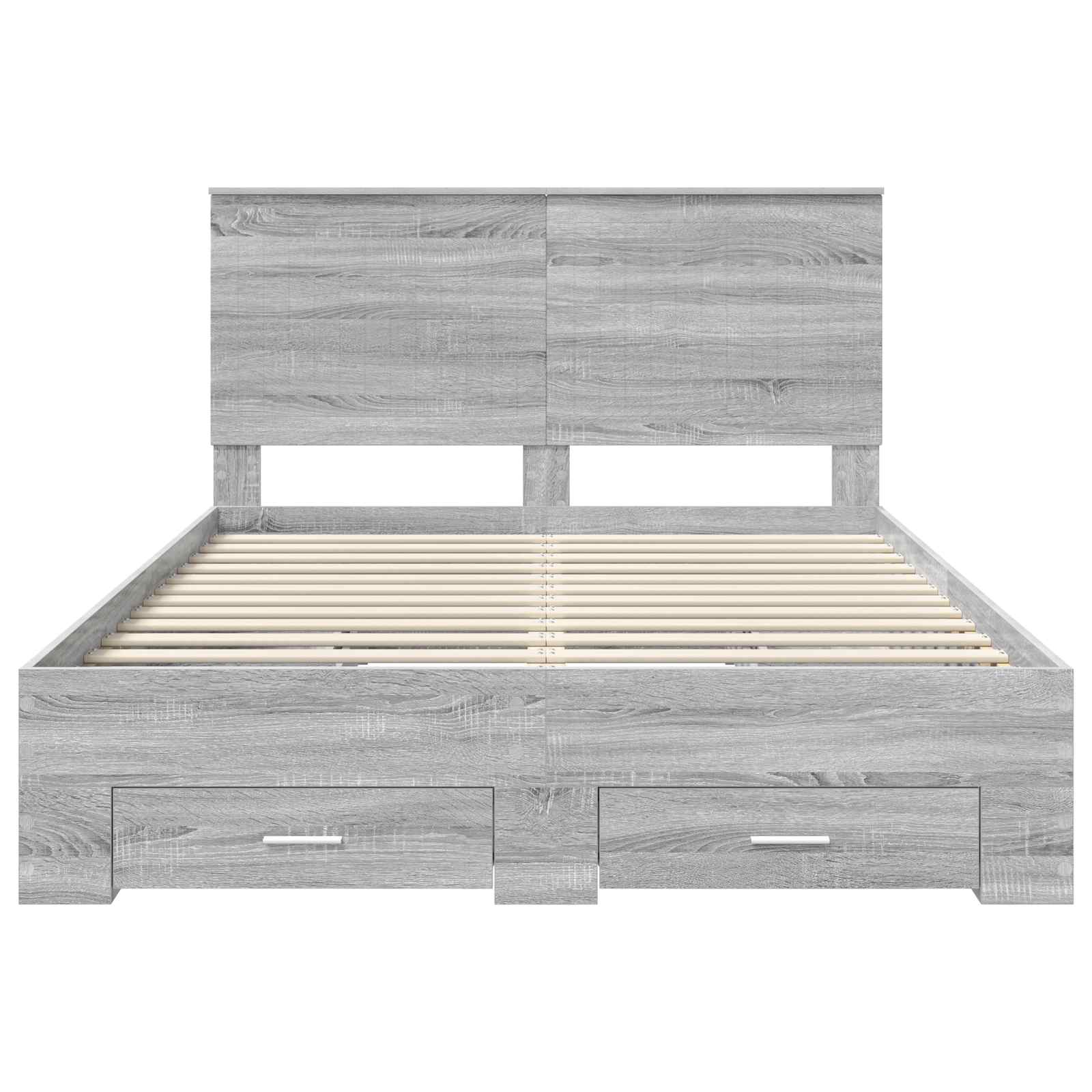 Struttura del letto con testiera Grigio Sonoma 140 x 200 cm | homemem39
