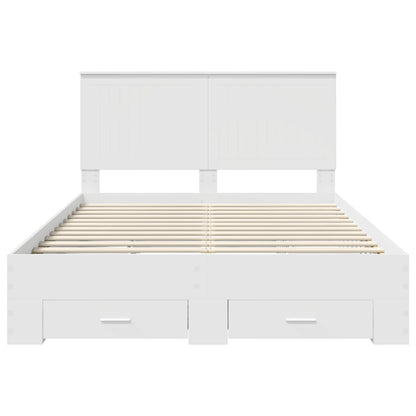 Struttura del letto Bianco 140 x 190 cm Legno multistrato | homemem39