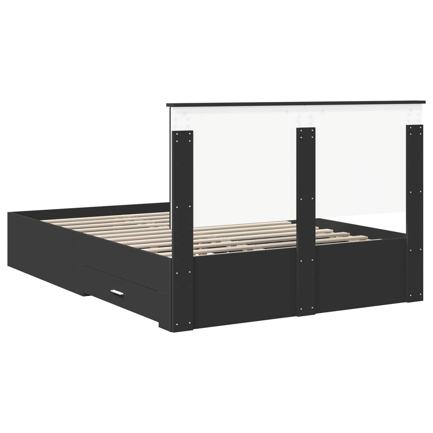 Struttura del letto Nero 140 x 190 cm Legno multistrato | homemem39