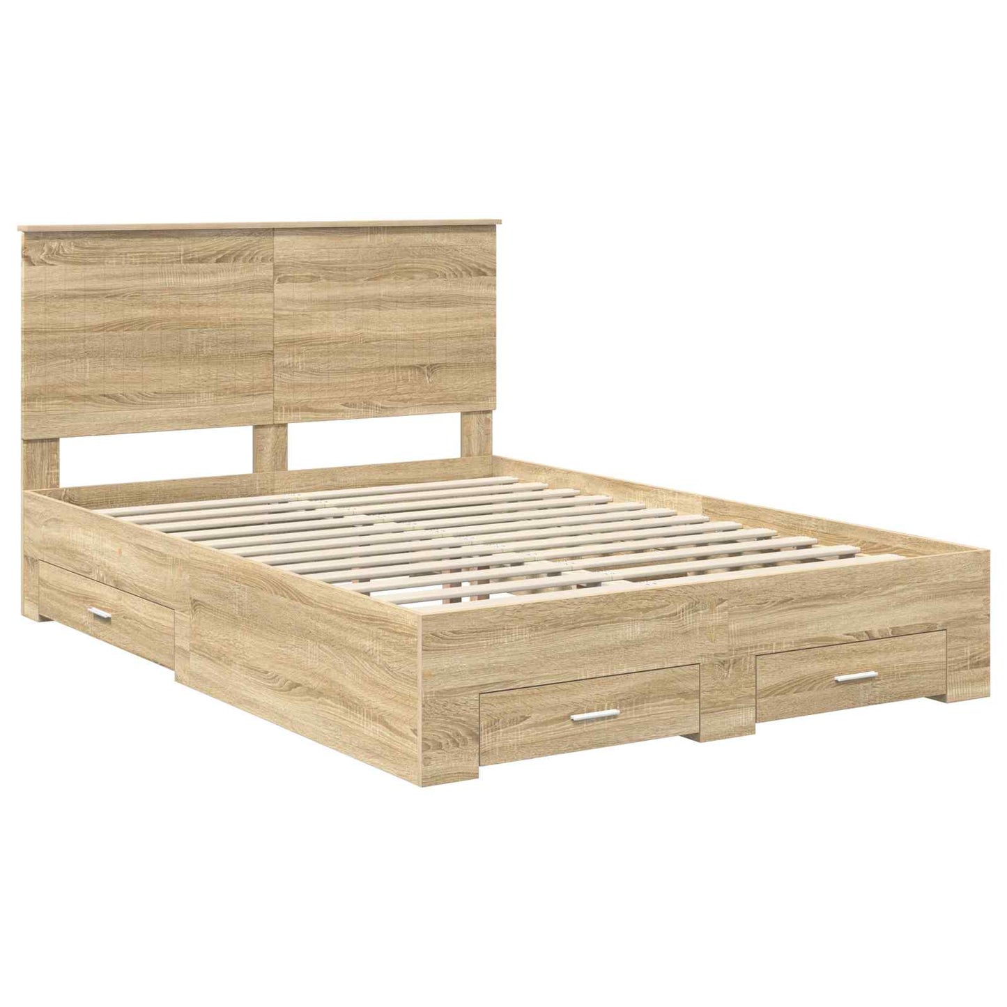 Struttura del letto con testiera Rovere Sonoma 140 x 190 cm | homemem39