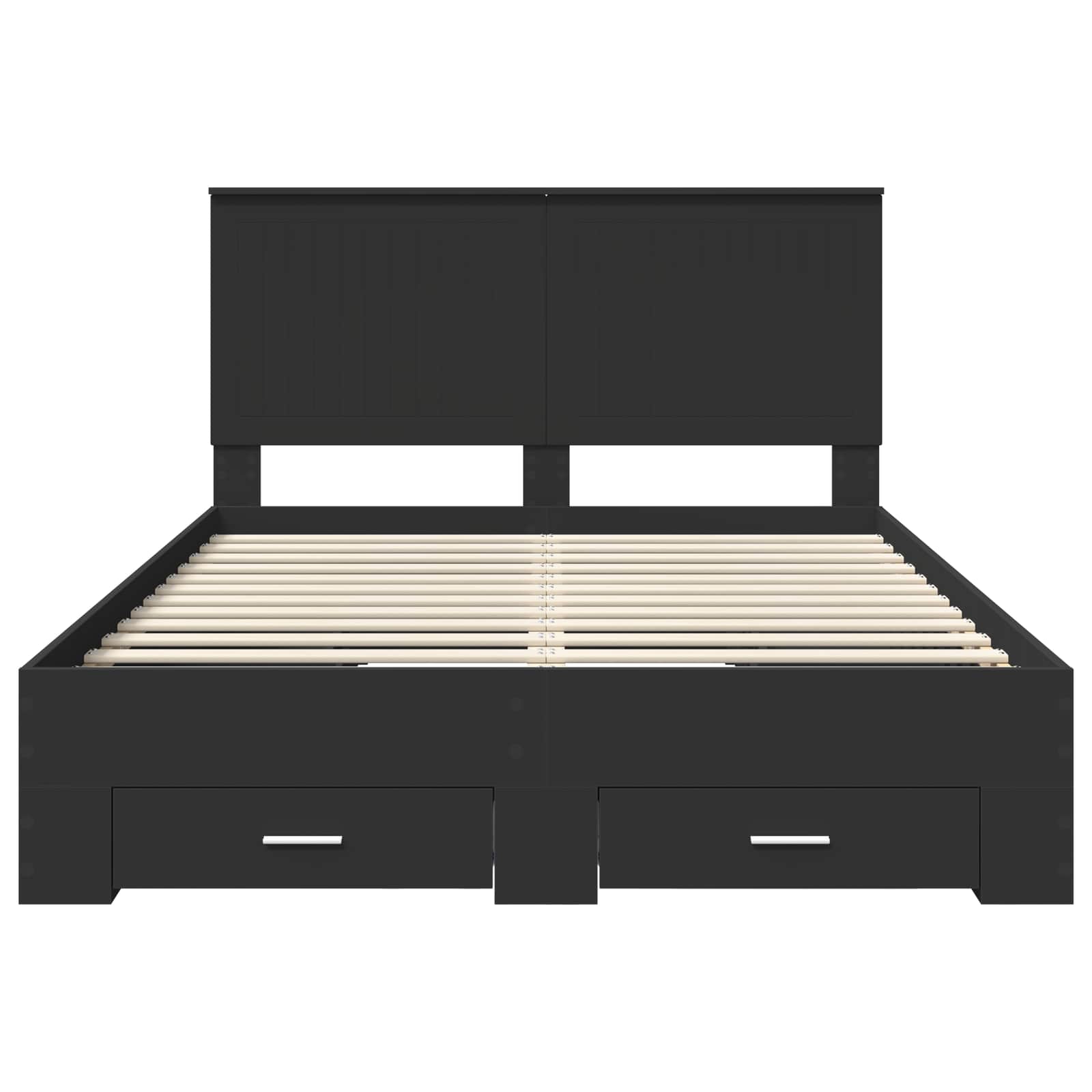 Struttura del letto Nero 135 x 190 cm Legno multistrato | homemem39