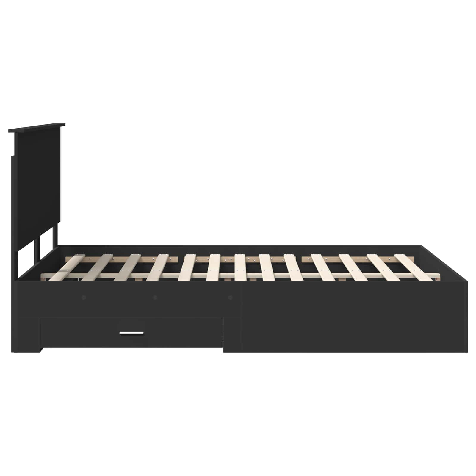 Struttura del letto Nero 135 x 190 cm Legno multistrato | homemem39