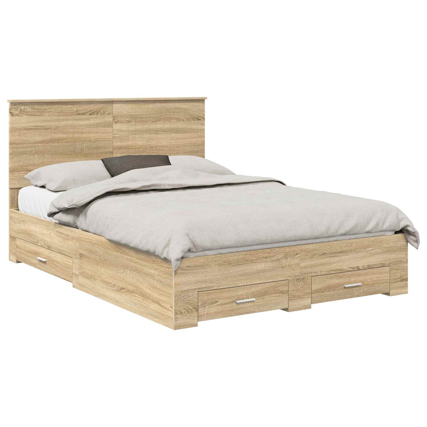 Struttura del letto con testiera Rovere Sonoma 135 x 190 cm | homemem39