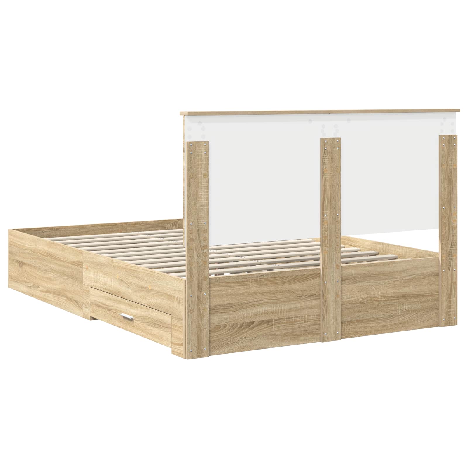 Struttura del letto con testiera Rovere Sonoma 135 x 190 cm | homemem39