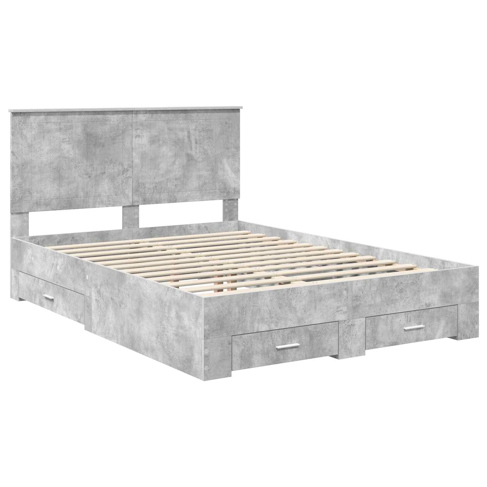 Struttura del letto con testiera Grigio cemento 135 x 190 cm | homemem39