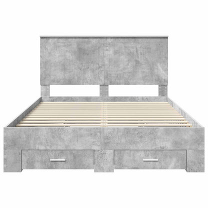 Struttura del letto con testiera Grigio cemento 135 x 190 cm | homemem39