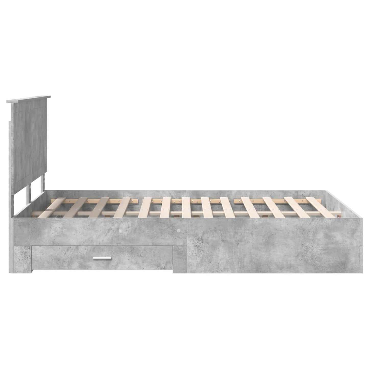 Struttura del letto con testiera Grigio cemento 135 x 190 cm | homemem39