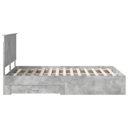 Struttura del letto con testiera Grigio cemento 135 x 190 cm | homemem39