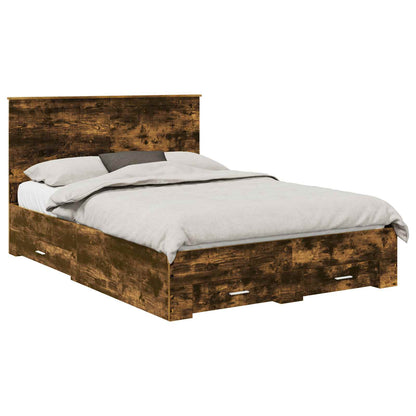Struttura del letto Rovere fumé 135 x 190 cm Legno multistrato | homemem39