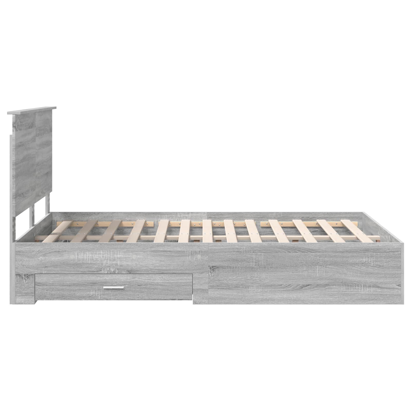 Struttura del letto con testiera Grigio Sonoma 135 x 190 cm | homemem39