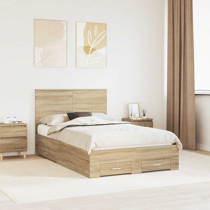 Struttura del letto con testiera Rovere Sonoma 120 x 200 cm | homemem39