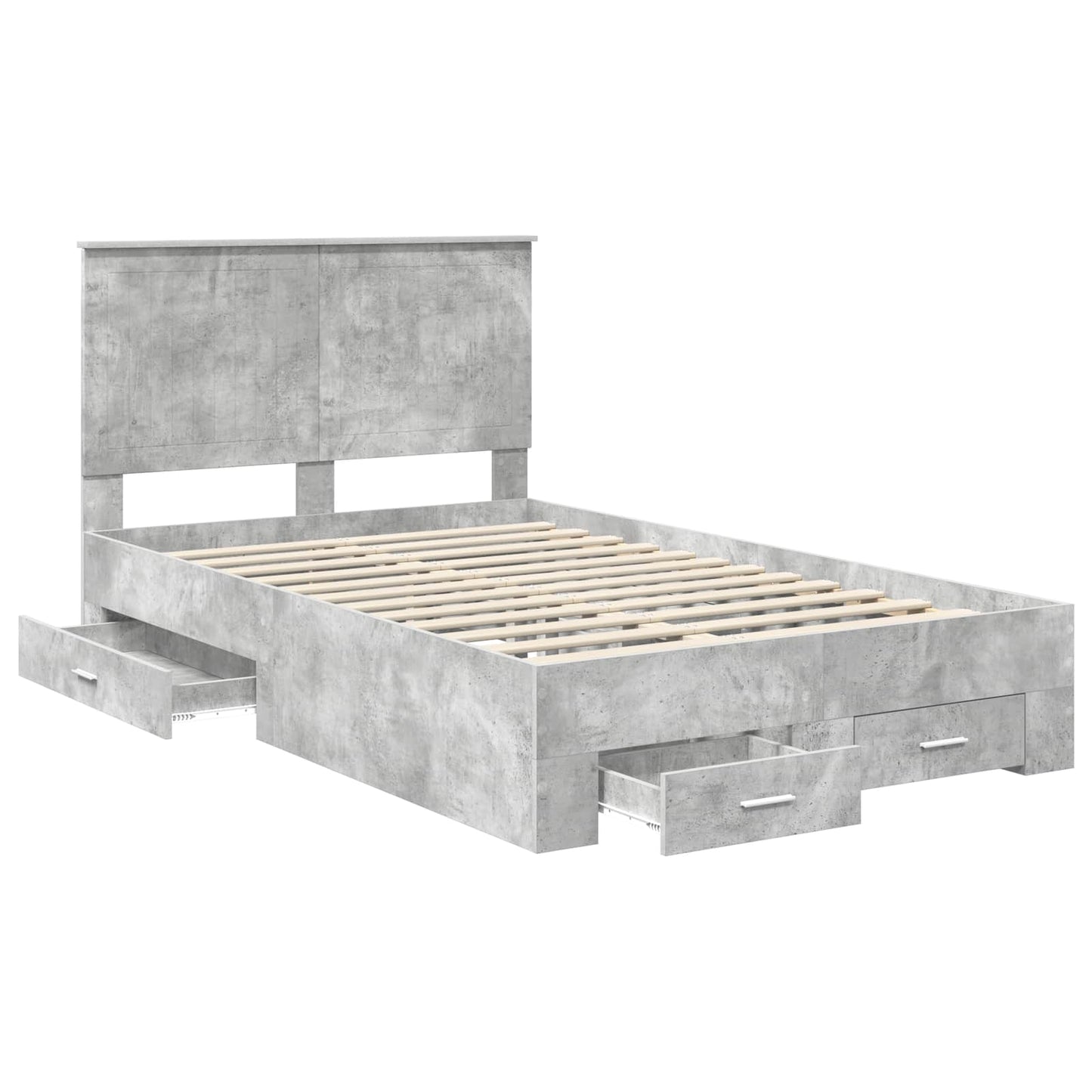 Struttura del letto con testiera Grigio cemento 120 x 200 cm | homemem39