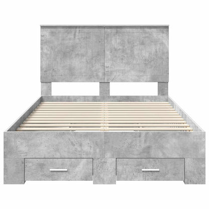 Struttura del letto con testiera Grigio cemento 120 x 200 cm | homemem39