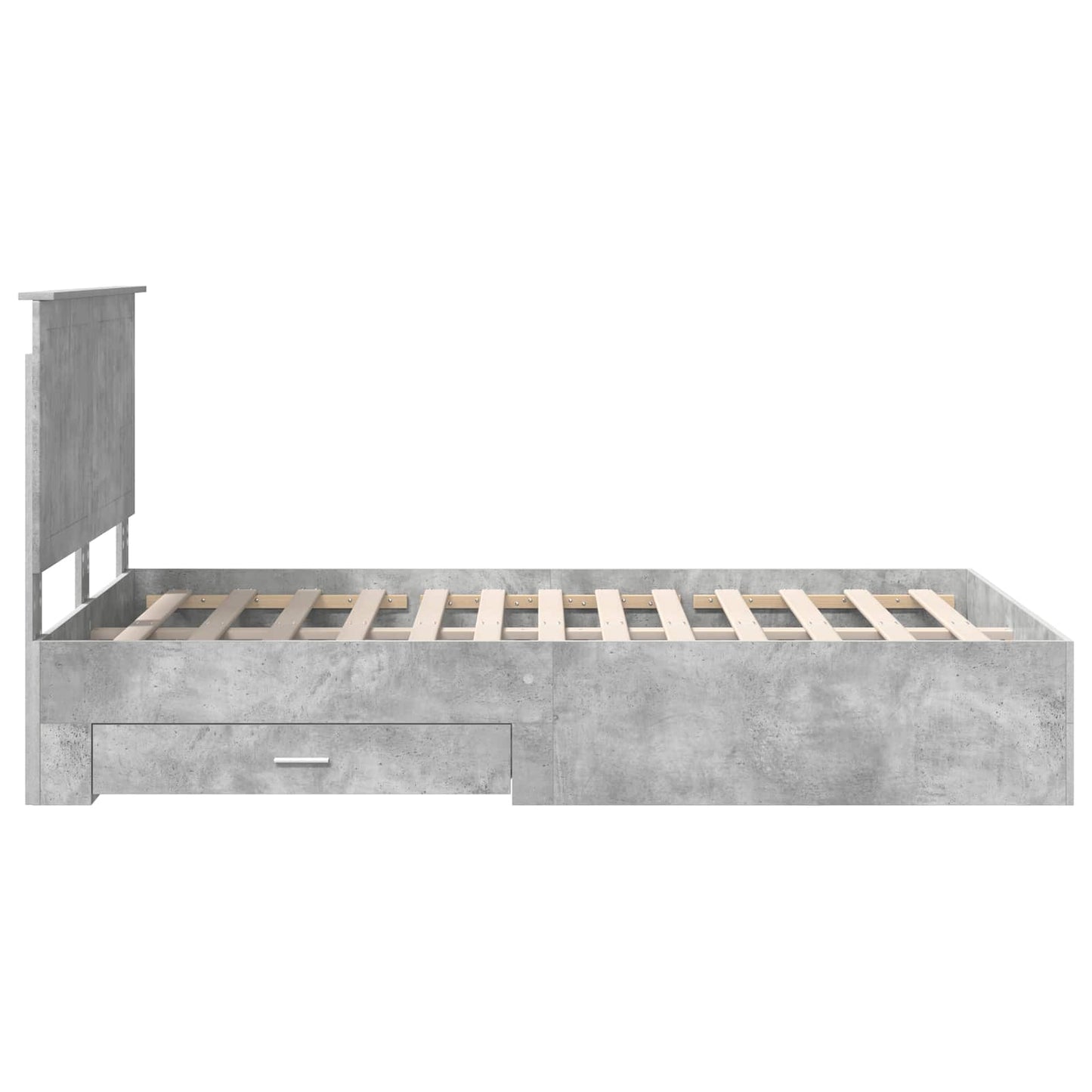 Struttura del letto con testiera Grigio cemento 120 x 200 cm | homemem39
