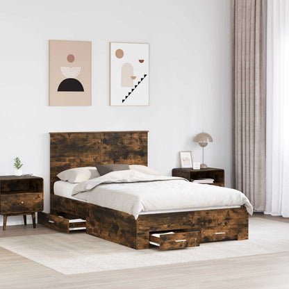 Struttura del letto Rovere fumé 120 x 200 cm Legno multistrato | homemem39