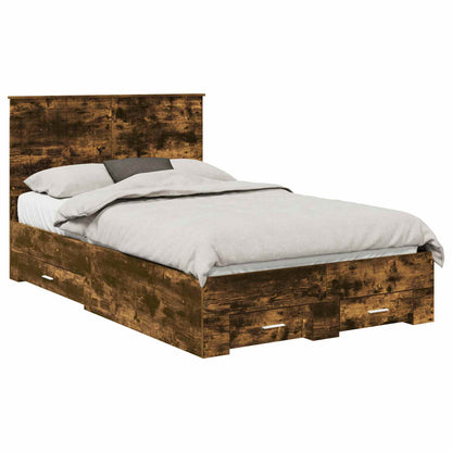 Struttura del letto Rovere fumé 120 x 200 cm Legno multistrato | homemem39
