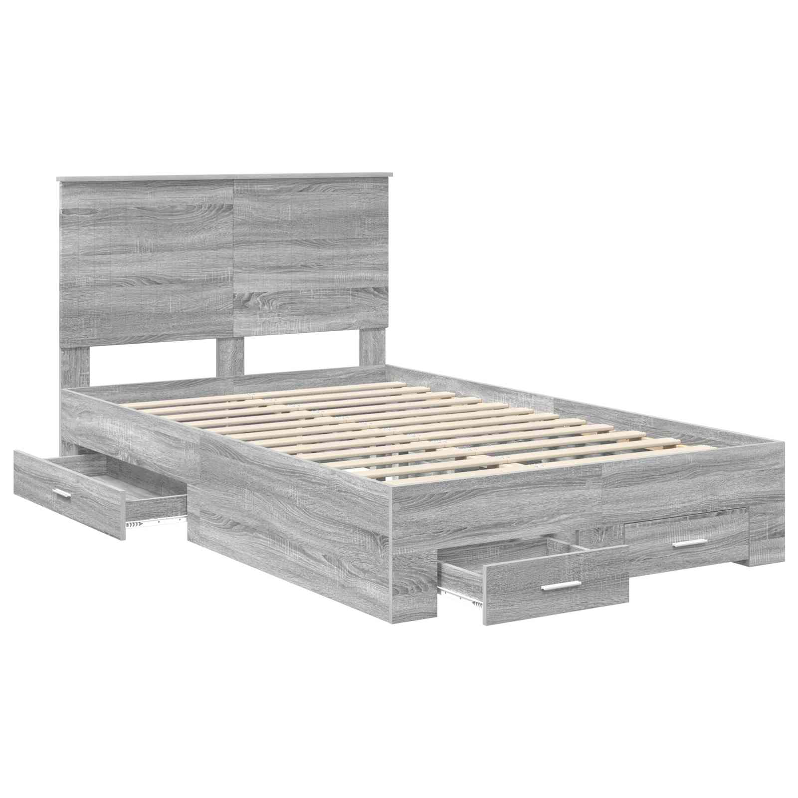 Struttura del letto con testiera Grigio Sonoma 120 x 200 cm | homemem39