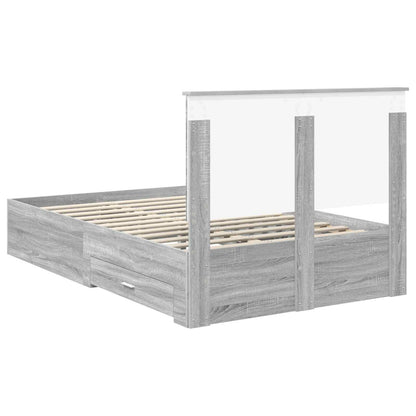 Struttura del letto con testiera Grigio Sonoma 120 x 200 cm | homemem39