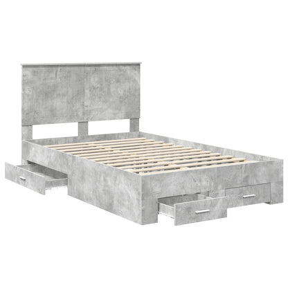 Struttura del letto con testiera Grigio cemento 120 x 190 cm | homemem39