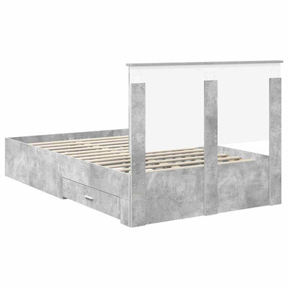Struttura del letto con testiera Grigio cemento 120 x 190 cm | homemem39