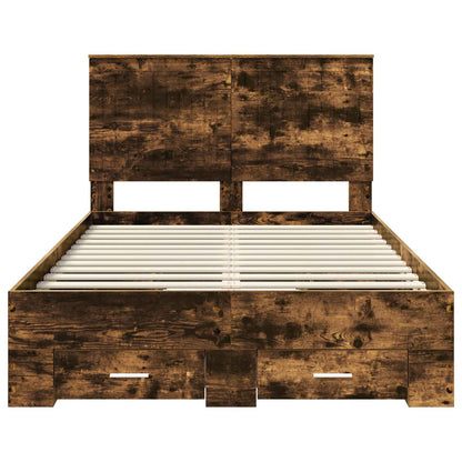 Struttura del letto Rovere fumé 120 x 190 cm Legno multistrato | homemem39