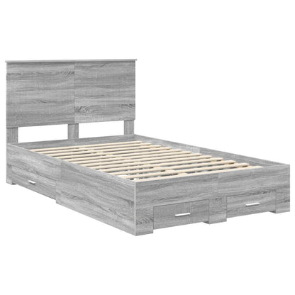 Struttura del letto con testiera Grigio Sonoma 120 x 190 cm | homemem39