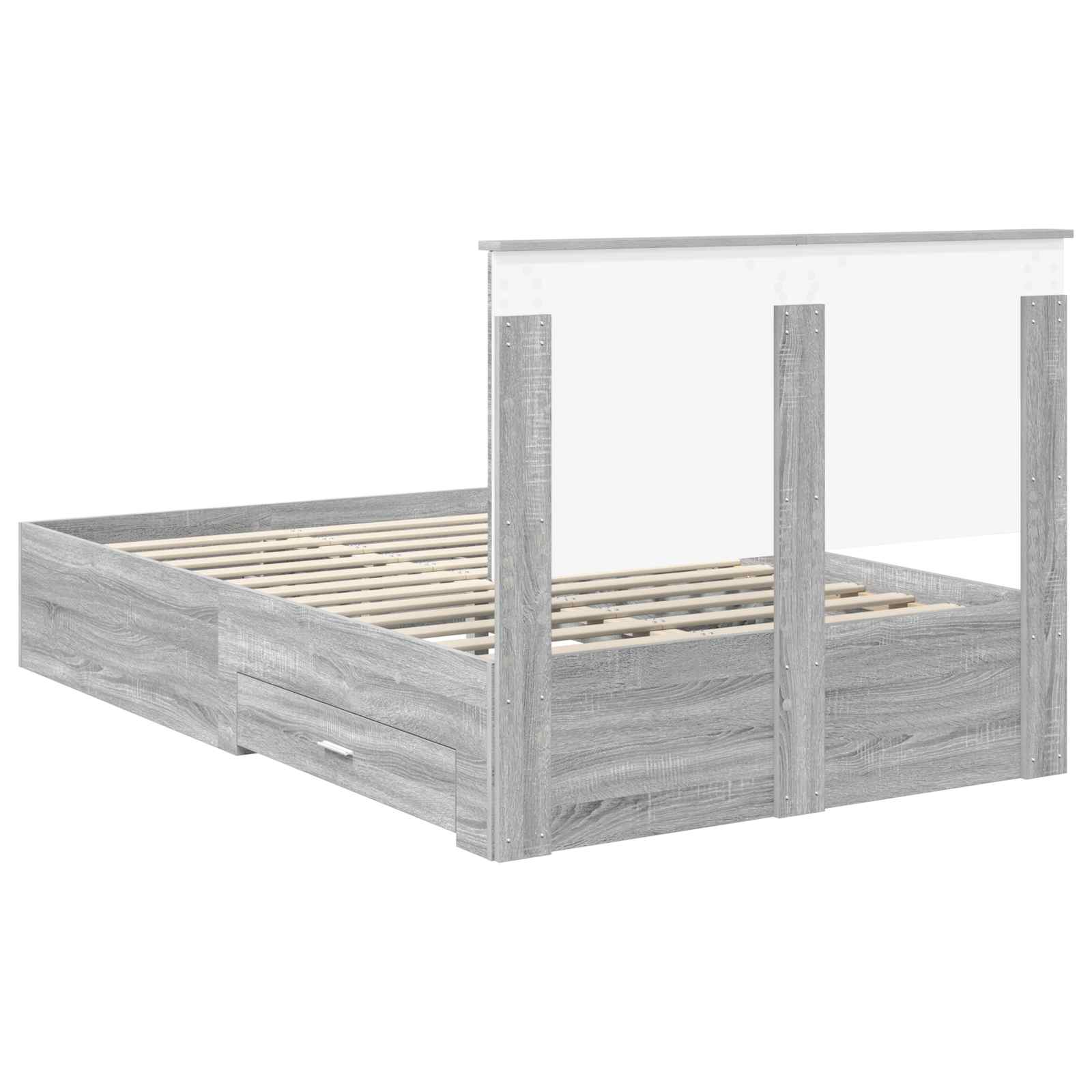 Struttura del letto con testiera Grigio Sonoma 120 x 190 cm | homemem39