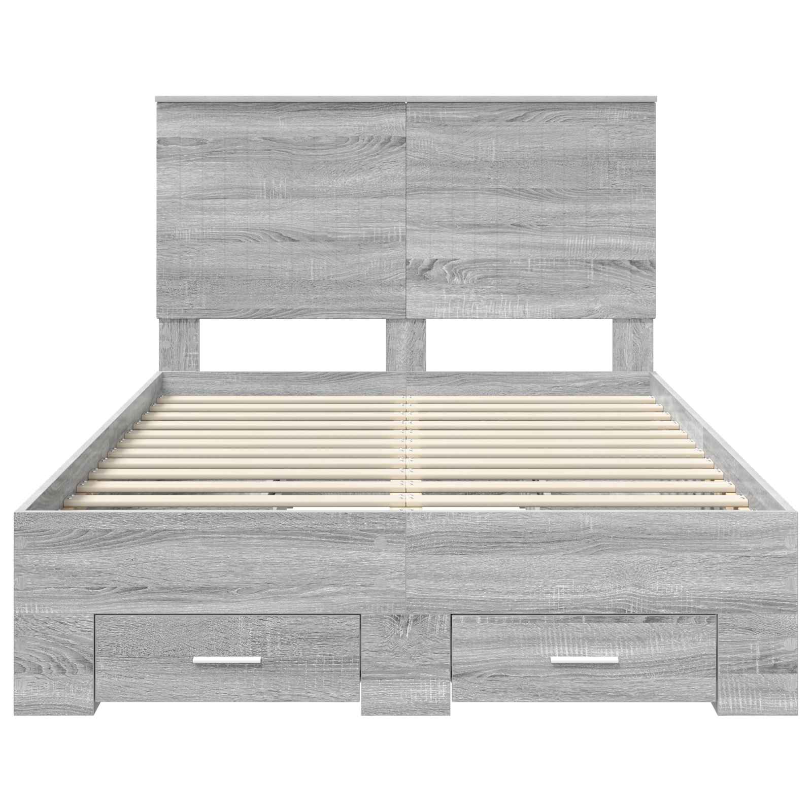 Struttura del letto con testiera Grigio Sonoma 120 x 190 cm | homemem39