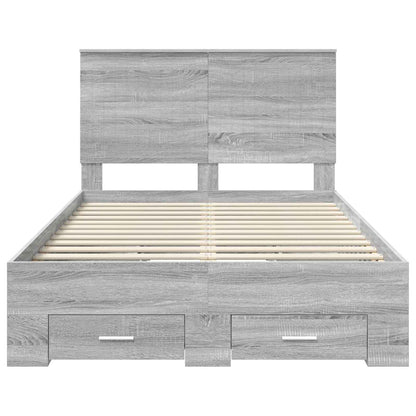 Struttura del letto con testiera Grigio Sonoma 120 x 190 cm | homemem39