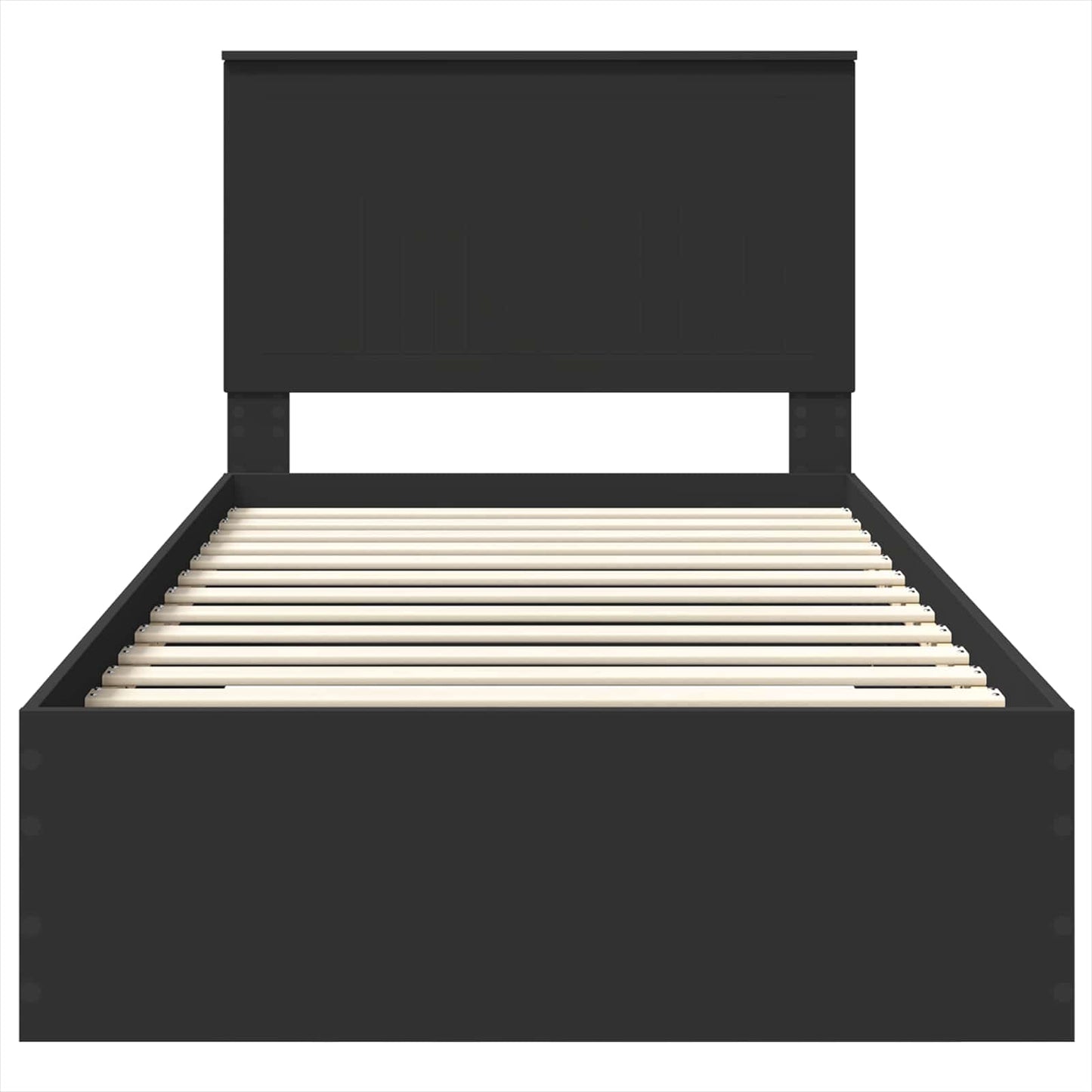Struttura del letto con testiera Nero e Argento 90 x 200 cm | homemem39