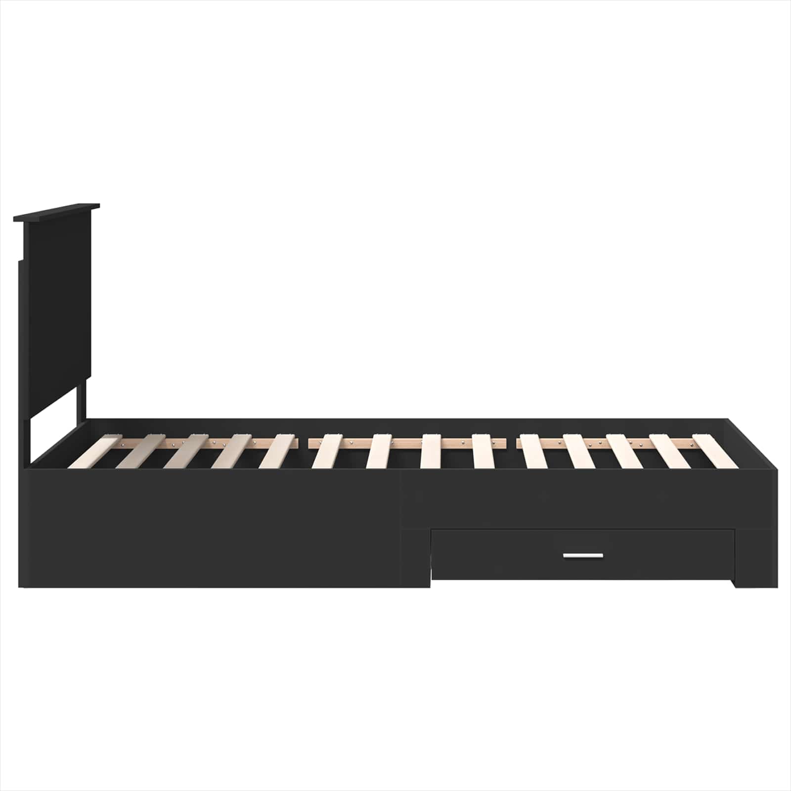 Struttura del letto con testiera Nero e Argento 90 x 200 cm | homemem39