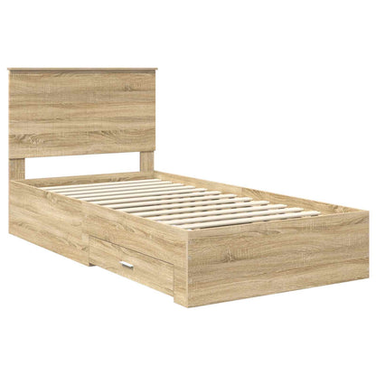 Struttura del letto con testiera Rovere Sonoma 100 x 200 cm | homemem39