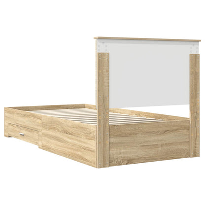Struttura del letto con testiera Rovere Sonoma 100 x 200 cm | homemem39