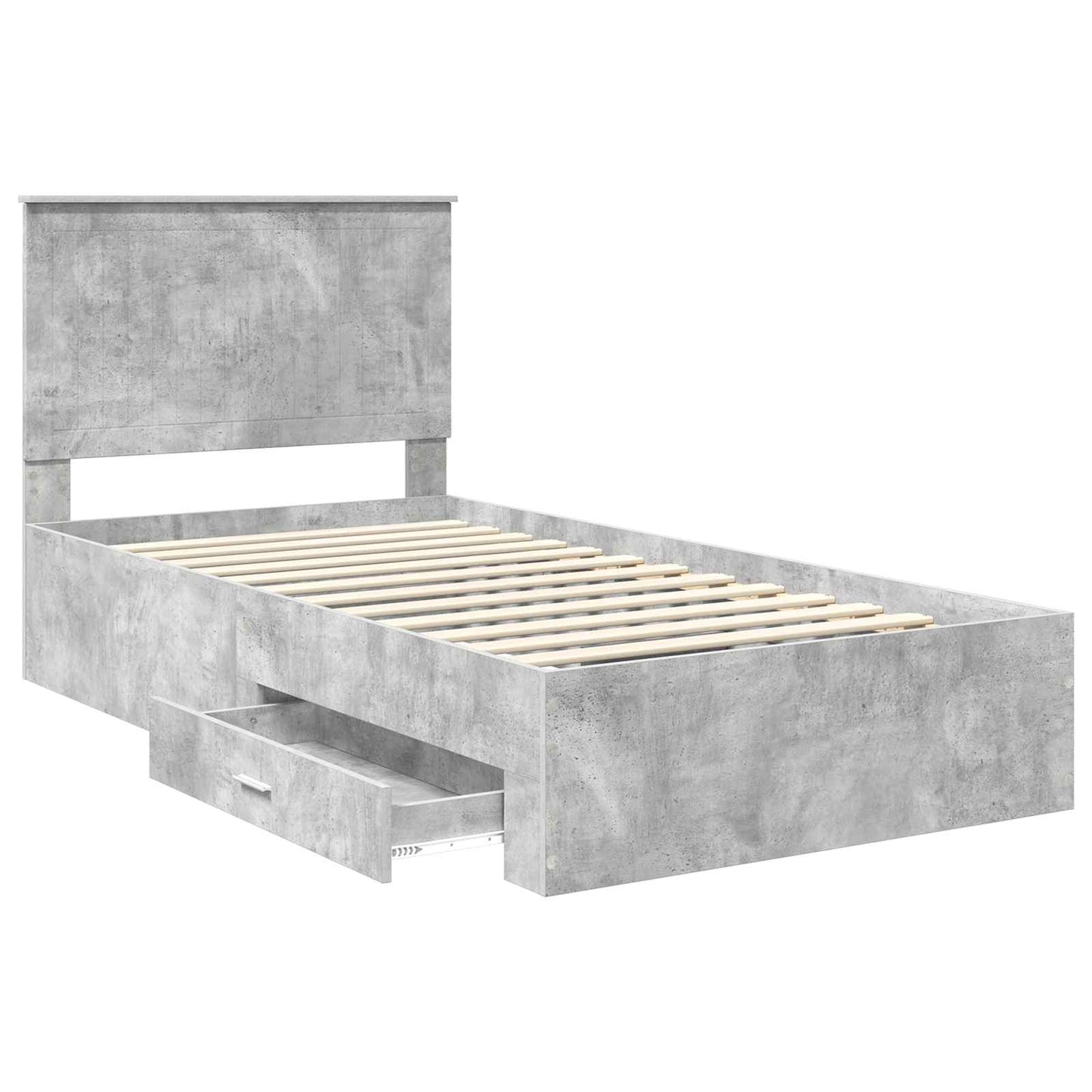 Struttura del letto con testiera Grigio cemento 100 x 200 cm | homemem39