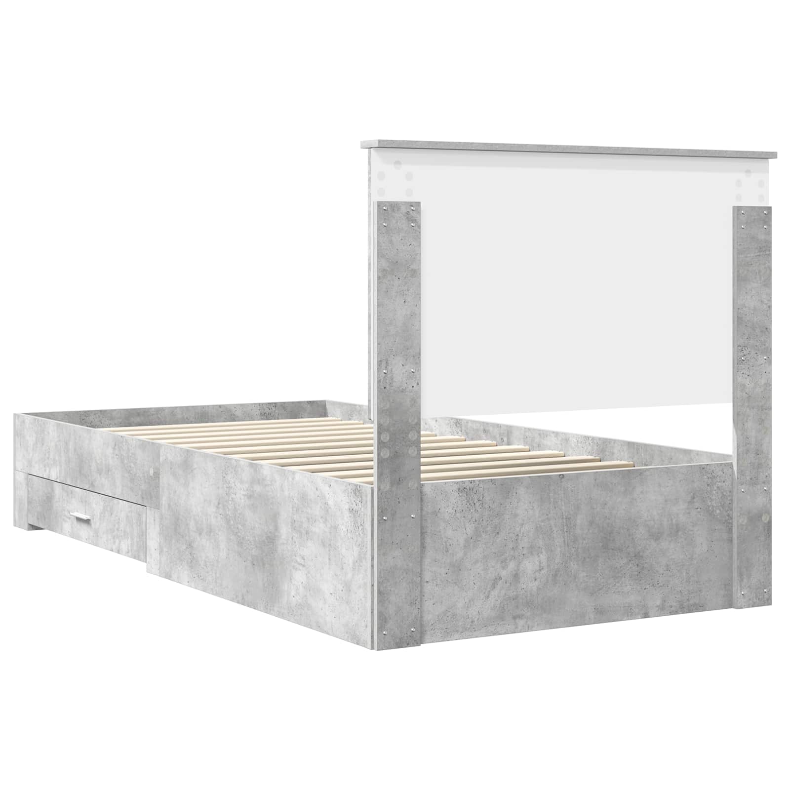 Struttura del letto con testiera Grigio cemento 100 x 200 cm | homemem39